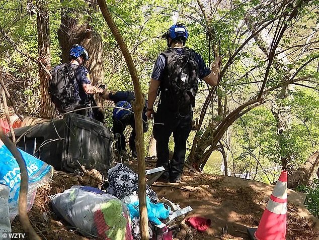 Nashville police searched a homeless encampment at the water's edge after people living there reported seeing the missing student the night he disappeared.