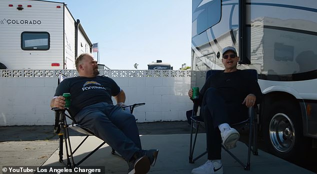 Chargers offensive coordinator Greg Roman (left) also resides in the same trailer park.