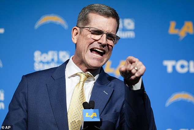 Harbaugh will earn $16 million this season after signing a five-year contract with the Chargers.