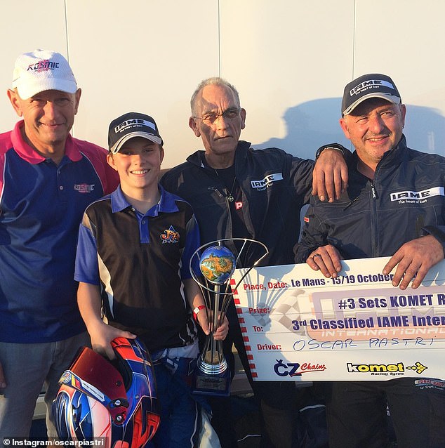 Oscar Piastri came third in an international karting competition at the iconic Le Mans when he was only 15 years old.