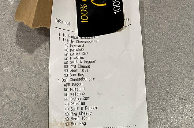 The customer, Lorraine, said Uber Eats issued a refund immediately, but the children were hungry after playing a game of rugby league and were only given ten nuggets and chips to share between them, and some bacon (in the photo of the receipt).