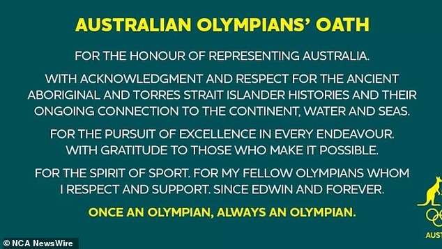 The oath of Australian Olympians is embedded in the blazers that will be worn at the opening ceremony in Paris.