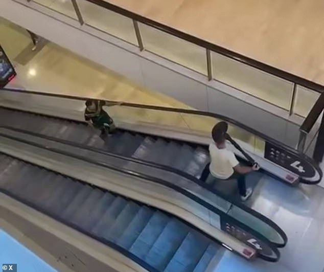 Damien left the city six years ago and is now happily settled in Australia, where on Saturday he played a key role in stopping the Westfield Bondi Junction massacre in Sydney. A now viral video shows Damien, right, bravely confronting knife-wielding killer Joel Cauchi, 40, left, as he walks menacingly down an escalator.