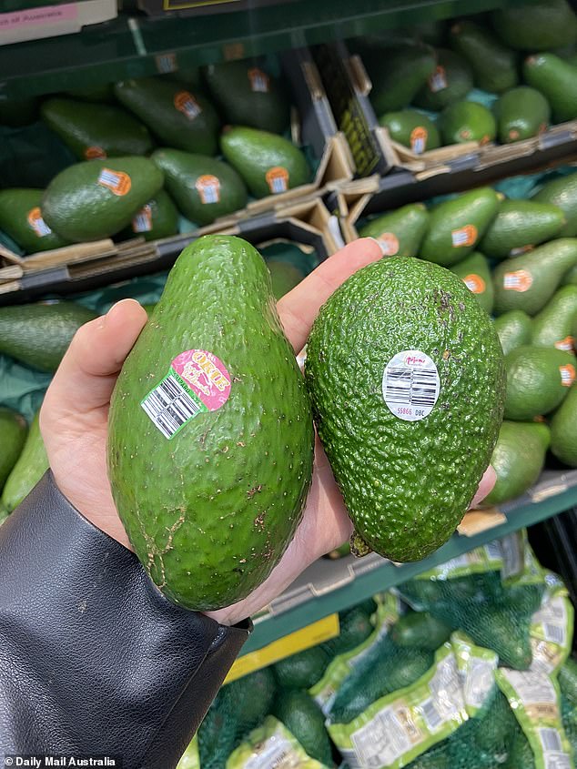 Some customers say they prefer Autumn avocados (right) to Shepard (left)