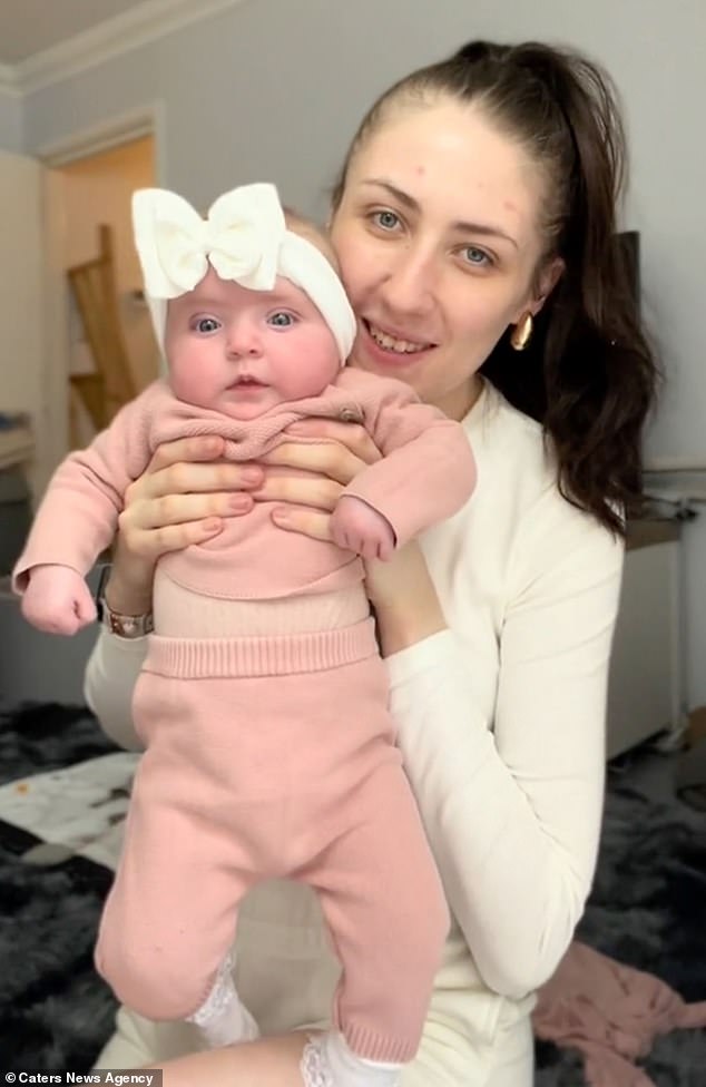 Maisie (pictured) discovered she was looking after the wrong child when she went to change her daughter's nappy and discovered she was carrying a child.