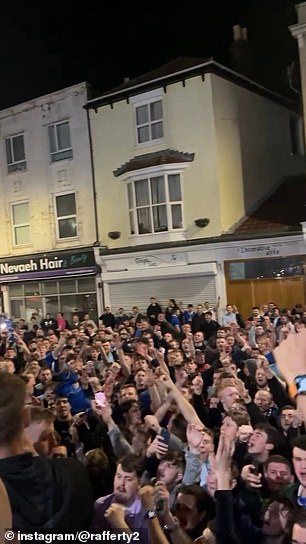 Thousands of fans filled the city's streets after winning promotion on Tuesday night.