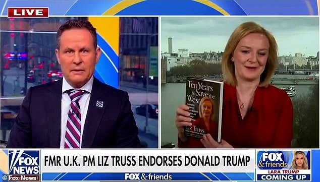 Ms. Truss appeared on Fox News yesterday to showcase her new book, titled Ten Years to Save the West.
