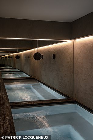 The 37-room hotel has an underground spa (above)