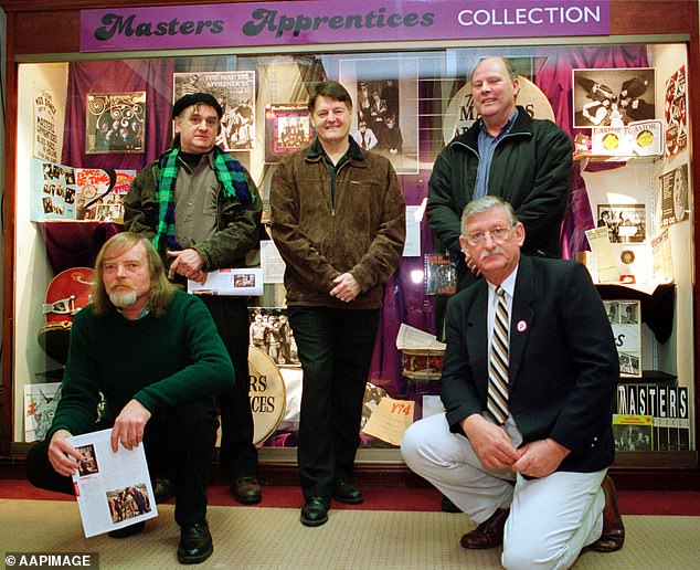 Gavin is pictured with his The Masters Apprentices bandmates Mick Bower, Brian Vaughton, Peter Tilbrook and Rick Morrison in 2001.
