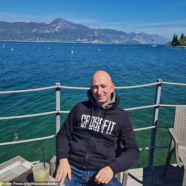 Social media posts featuring the Bezos lookalike capture him posing in picturesque locations around the world and enjoying sumptuous meals aboard cruise ships.