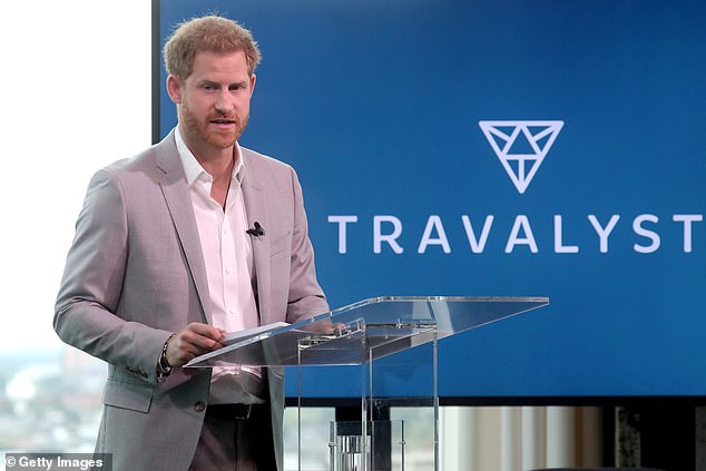Prince Harry addresses an audience after the launch of Travalyst in Amsterdam in September 2019.