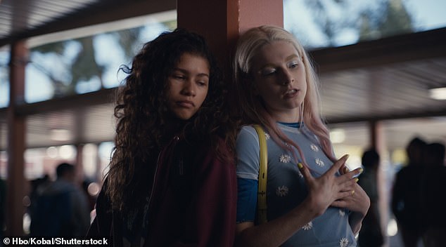 Variety reported last month that HBO reportedly liked creator Sam Levinson's season three scripts, but had a problem with Zendaya; seen with Hunter Schafer in Euphoria