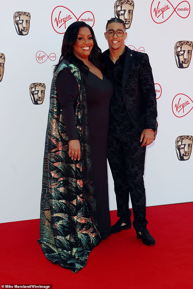 Alison and her son, Aiden, at the Virgin Media British Academy Television Awards in 2022