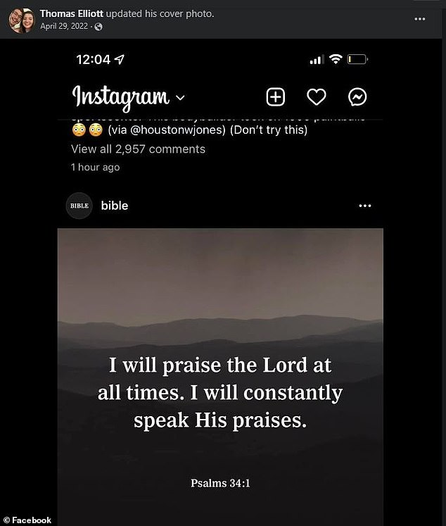 Owen's religious posts are seen above, as shared on his social media.
