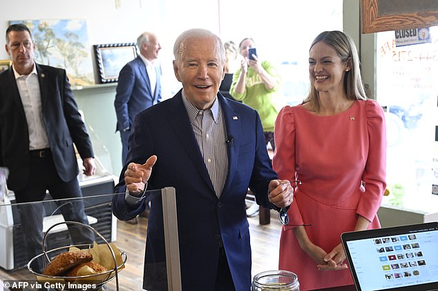 President Joe Biden visits Zummo's Cafe with Scranton, Pennsylvania Mayor Paige Cognetti