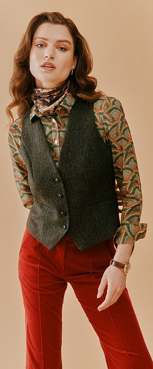 Shirt, £129, vest, £179, cordings.co.uk;  trousers, £79, broraonline.com;  scarf, £105, bellasingleton.com