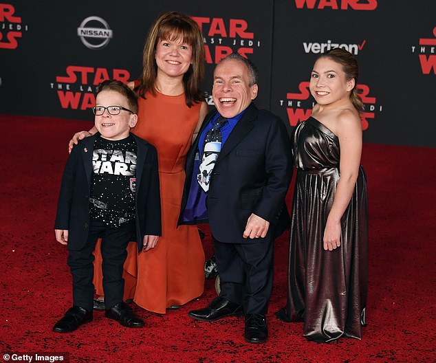 Warwick and Samantha Davis with their children Harrison and Annabelle at the Star Wars: The Last Jedi premiere in California in 2017