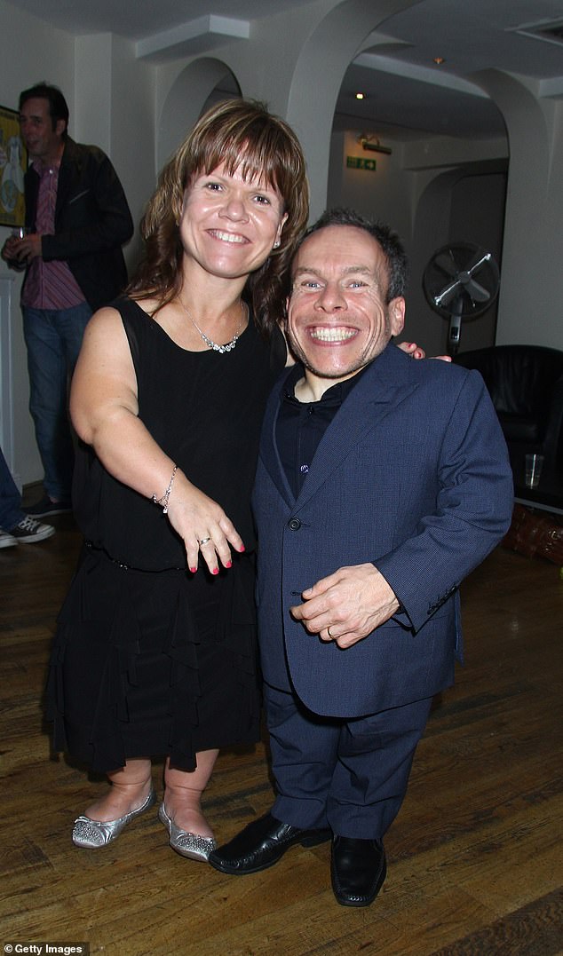 Samantha Davis with her husband when she starred in Spamalot at the Playhouse Theater in London in 2013.