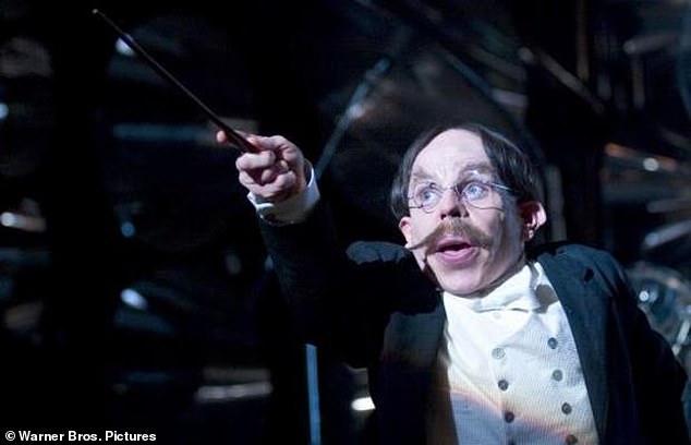 Warwick Davis as Filius Flitwick in Harry Potter. He played the Charms Professor in all the Harry Potter films.