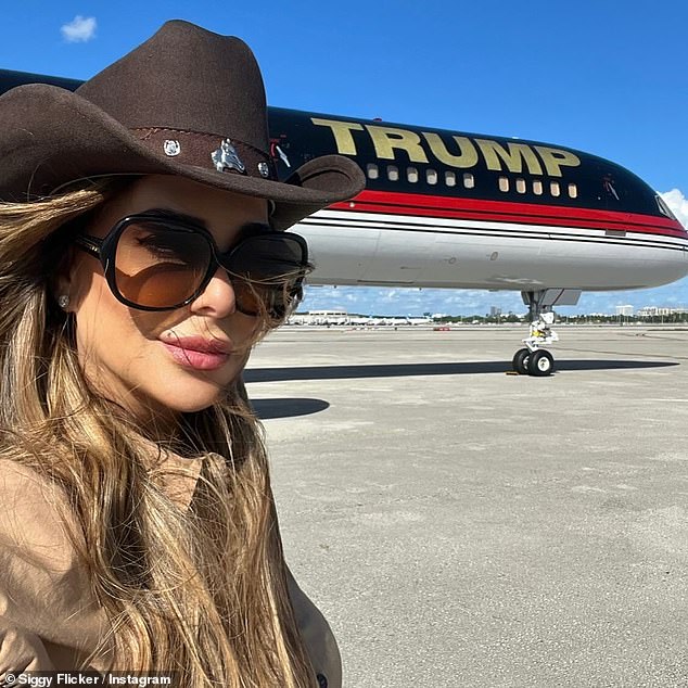 Flicker appeared in January in a selfie taken outside former President Donald Trump's private jet.