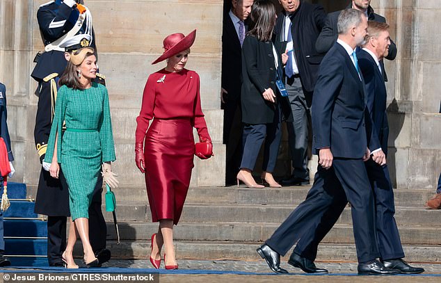 The sun was shining in Amsterdam as the royal houses came together for the first official day of Spain's state visit.