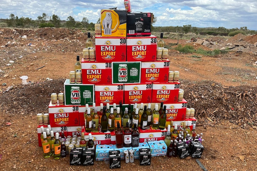 Stacked alcohol which was seized by Kimberley Police 