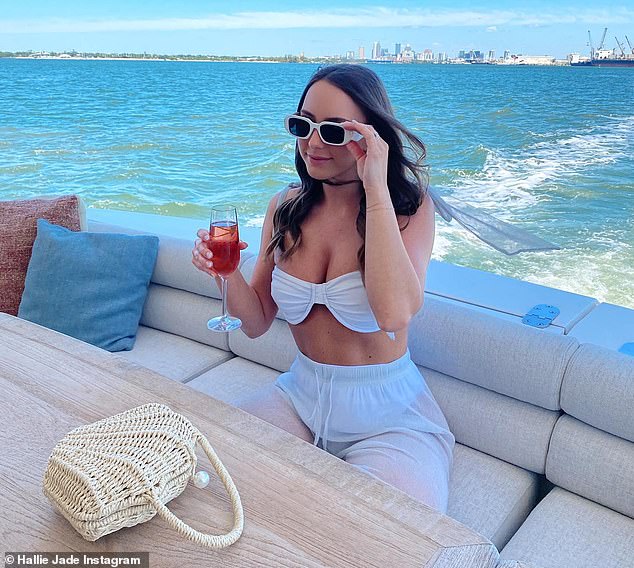 The stunning influencer, 28, took to her Instagram on Wednesday to share snaps from the fun-filled evening which took place on a luxury yacht.
