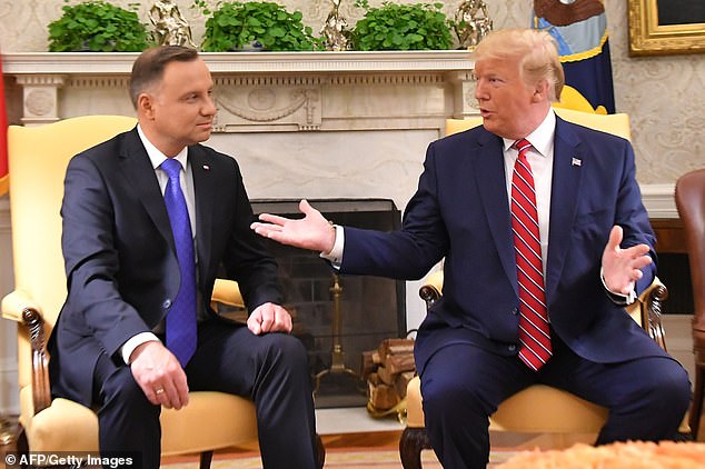 Duda was one of Trump's strongest European allies during his time in the White House. They are photographed together in 2019.