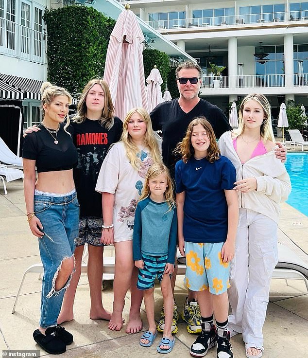 Spelling and McDermott share five children: Liam, 17, Stella, 15, Hattie, 12, Finn, 11, and Beau, seven. McDermott is also father to his son Jack, 25, whom he shares with his ex Mary Jo Eustace, 61.