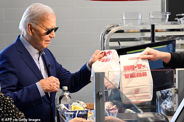 Biden attempted to create a similar moment when he walked into a Sheetz in Moon Township, Pennsylvania, in the Pittsburgh area, on Wednesday.