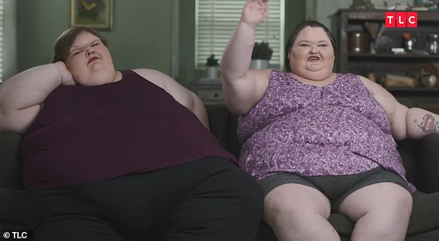 Tammy (left) seen with her sister Amy (right) before surgery