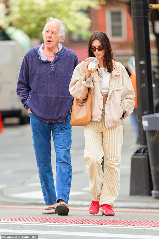 The model and actress, 32, and patriarch Ratajkowski enjoyed a morning walk near their luxurious West Village apartment.