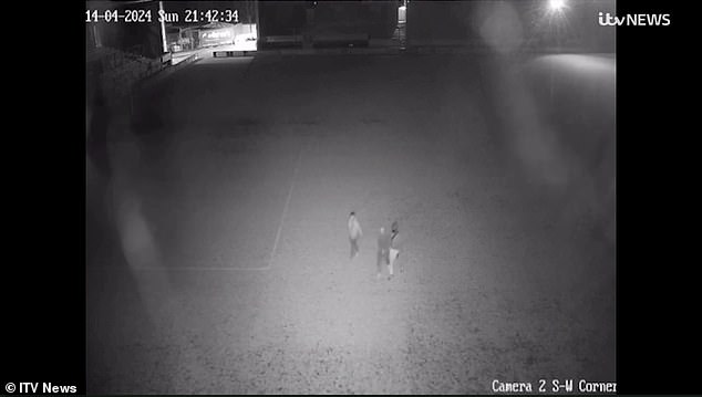 The robbers were then seen walking around the Pirelli Stadium field before leaving the ground.
