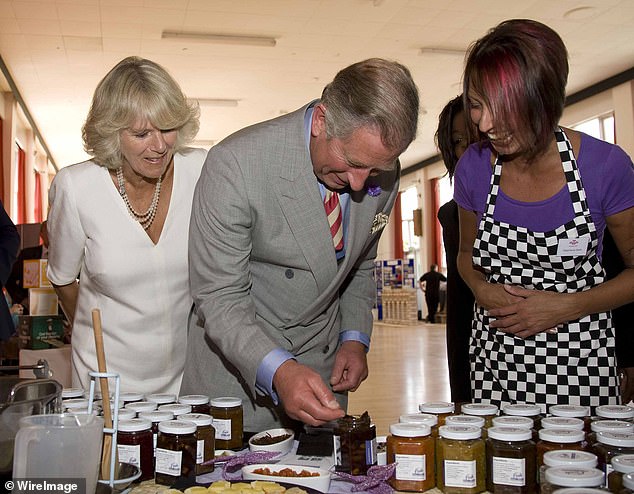 Charles and Camilla try jams and pickles while visiting the University of Chester in July 2007.