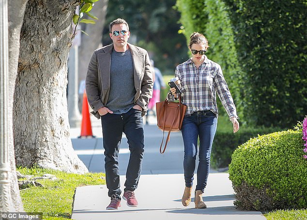 Ben Affleck with his ex-wife Jennifer Garner.  The couple has three children together: Violet, Fin and Samuel.