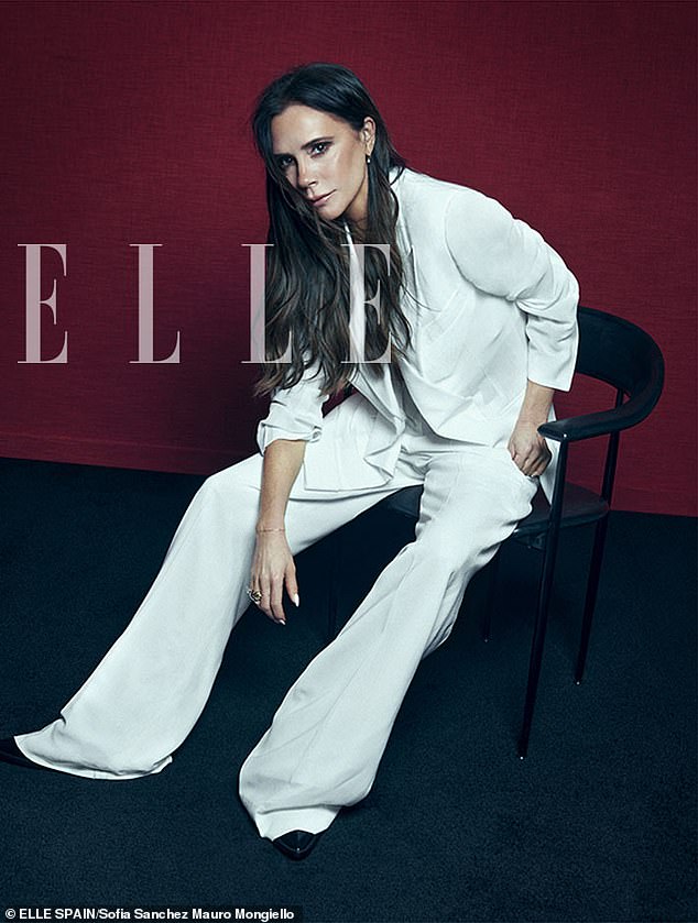 She looked incredible in the accompanying shoot, in a shot dressed in a white suit with elegant wide-leg pants.