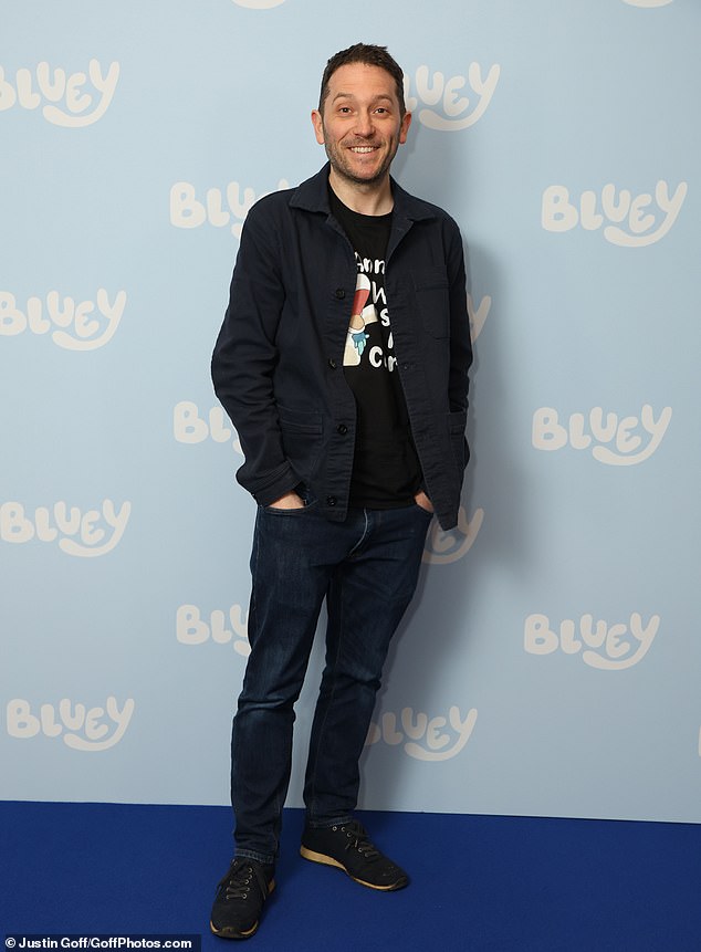 Jon arriving alone for a family screening event for Bluey's The Sign episode at Odeon Luxe Leicester Square, London