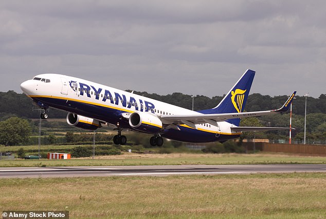 File image of a Ryanair plane.  Flight personnel intervened to help the man but were unable to save him.