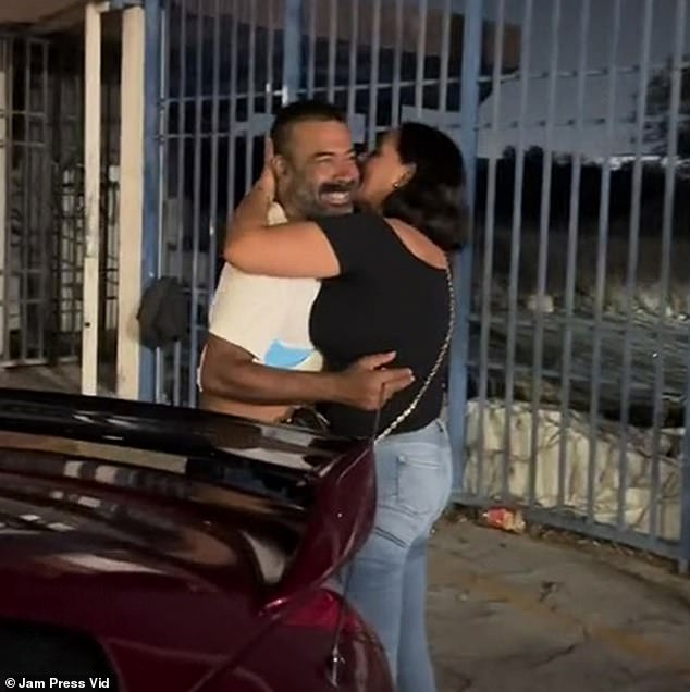 Jorge Pineda (left) saw his sister, Beatriz Pineda (right), on Sunday for the first time since 2011. The reunion was made possible thanks to a TikTok video posted by Andrés Hernández that showed Jorge looking at his Ford Mustang and another in the that Jorge enjoyed a walk