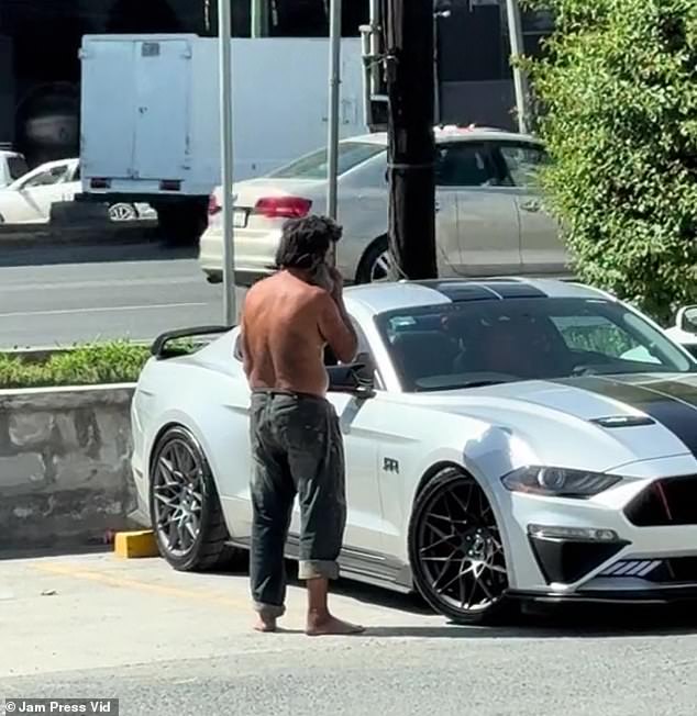 Jorge Pineda stood next to the Ford Mustang and admired it.  It was all captured on video and shared on TikTok, going viral and helping the homeless man reunite with his family.