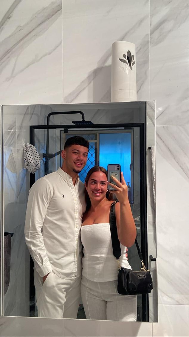 The South Sydney Rabbitohs youngster is seen as a rising star at his club (pictured with girlfriend Grace Martin)