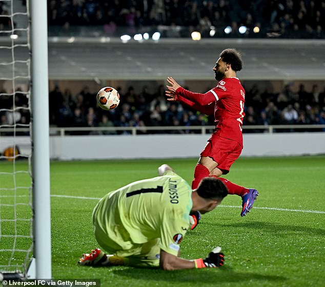 Salah grabbed the ball quickly and ran back to restart the game for the Reds.