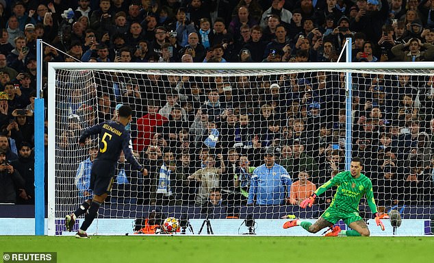 Bellingham scored his penalty for Real Madrid in their spectacular shootout victory over City.