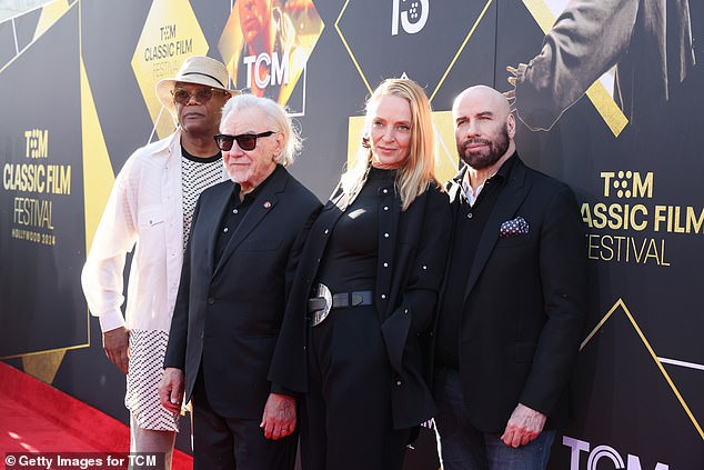The actor was joined by his co-stars Samuel L. Jackson, Uma Thurman, Harvey Keitel, Rosanna Arquette, Phil LaMarr, Burr Steers, Eric Stoltz, Julia Sweeney and Frank Whaley for the event.