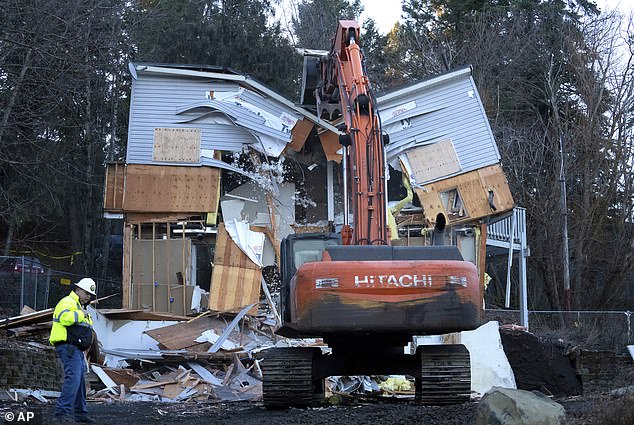 The off-campus house where the four gruesome murders occurred was torn down in December amid delays, despite calls from the victims' families for it to remain standing.