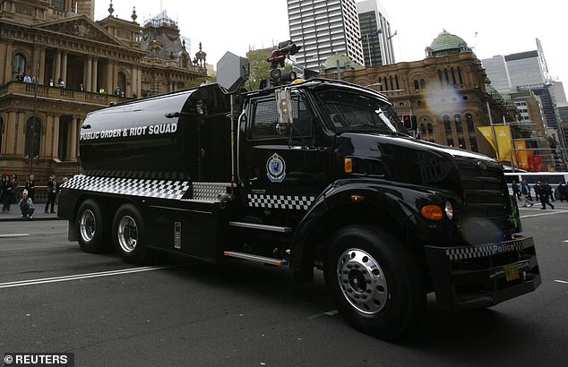 The New South Wales government purchased an American-built water cannon for use by police 16 years ago, but the only time it was seen fired was during a media event.