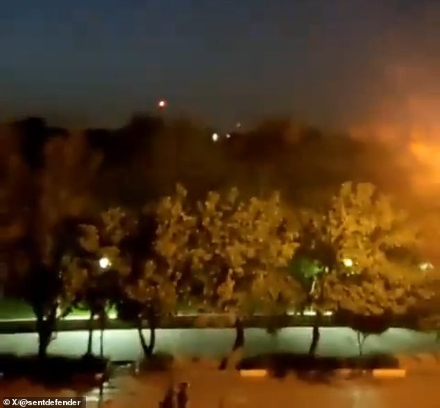 Unconfirmed images shared on social media appeared to show anti-aircraft fire attacking the city of Isfahan in central Iran, which is home to one of the country's nuclear facilities.