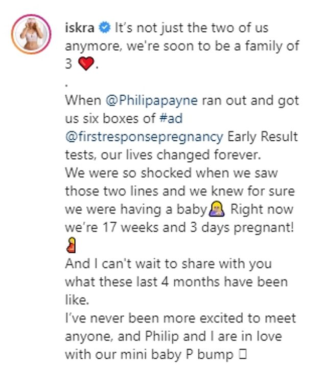 1713517576 168 Iskra Lawrence is pregnant Model reveals her and partner Philip
