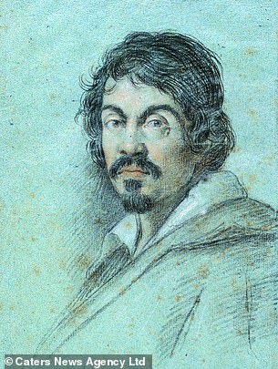 Above, a portrait of Caravaggio