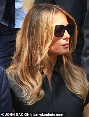 Martin first rose to prominence last year after a journalist confused her with Melania (pictured) as she entered court for Trump's arraignment in a separate case.